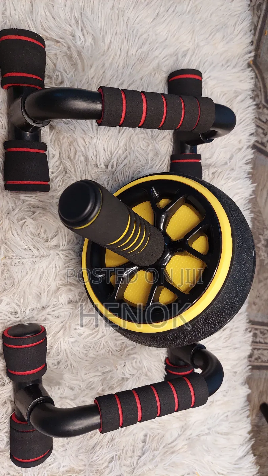 Push Up Stand + Abs Roller Together