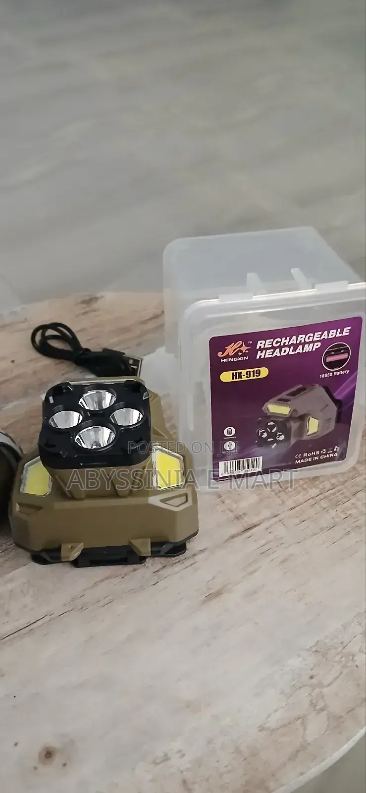 Rechargeable and Waterproof Head Lamp
