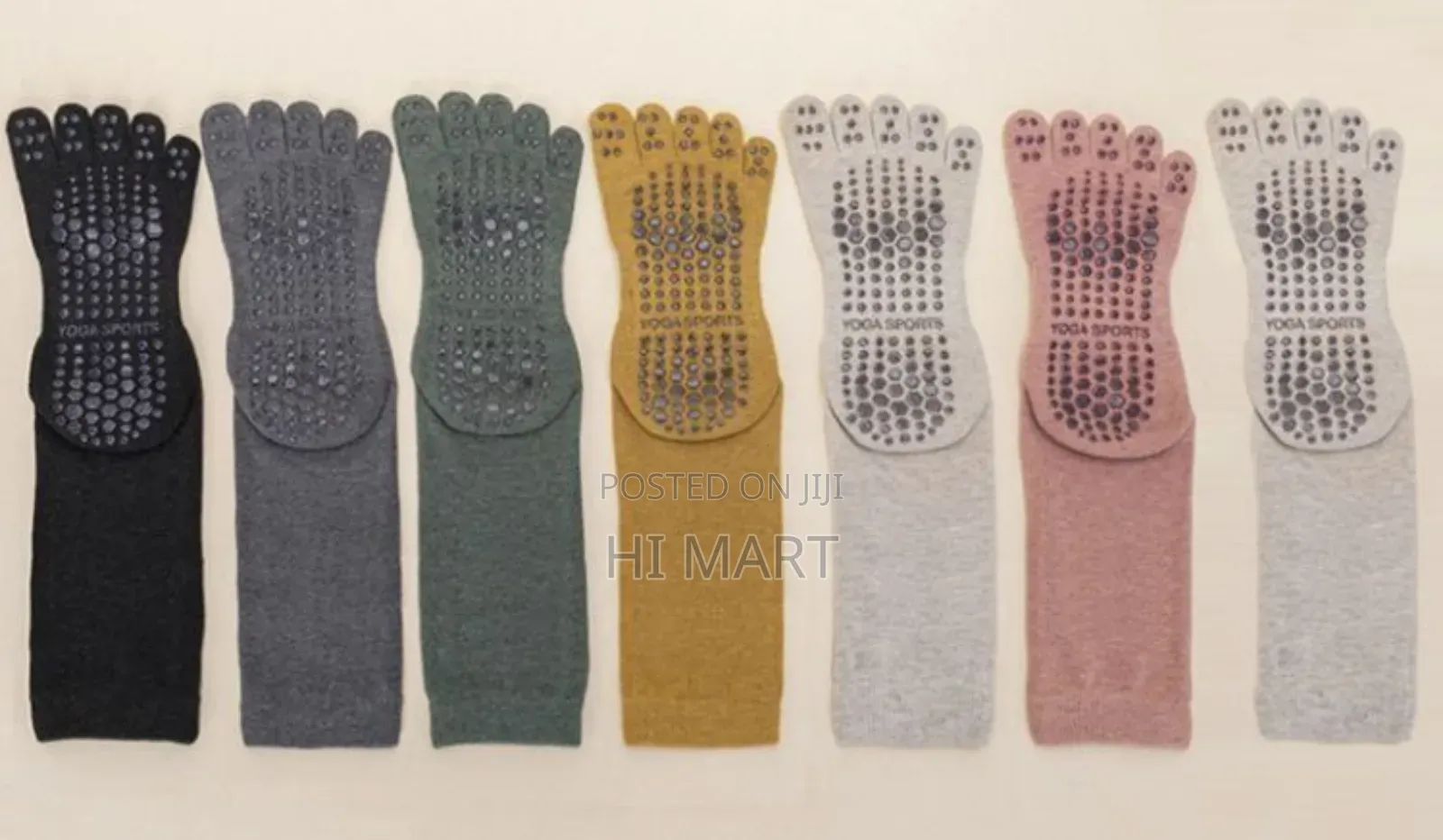 1pair Lengthened Non Slip Five Finger Yoga Sock