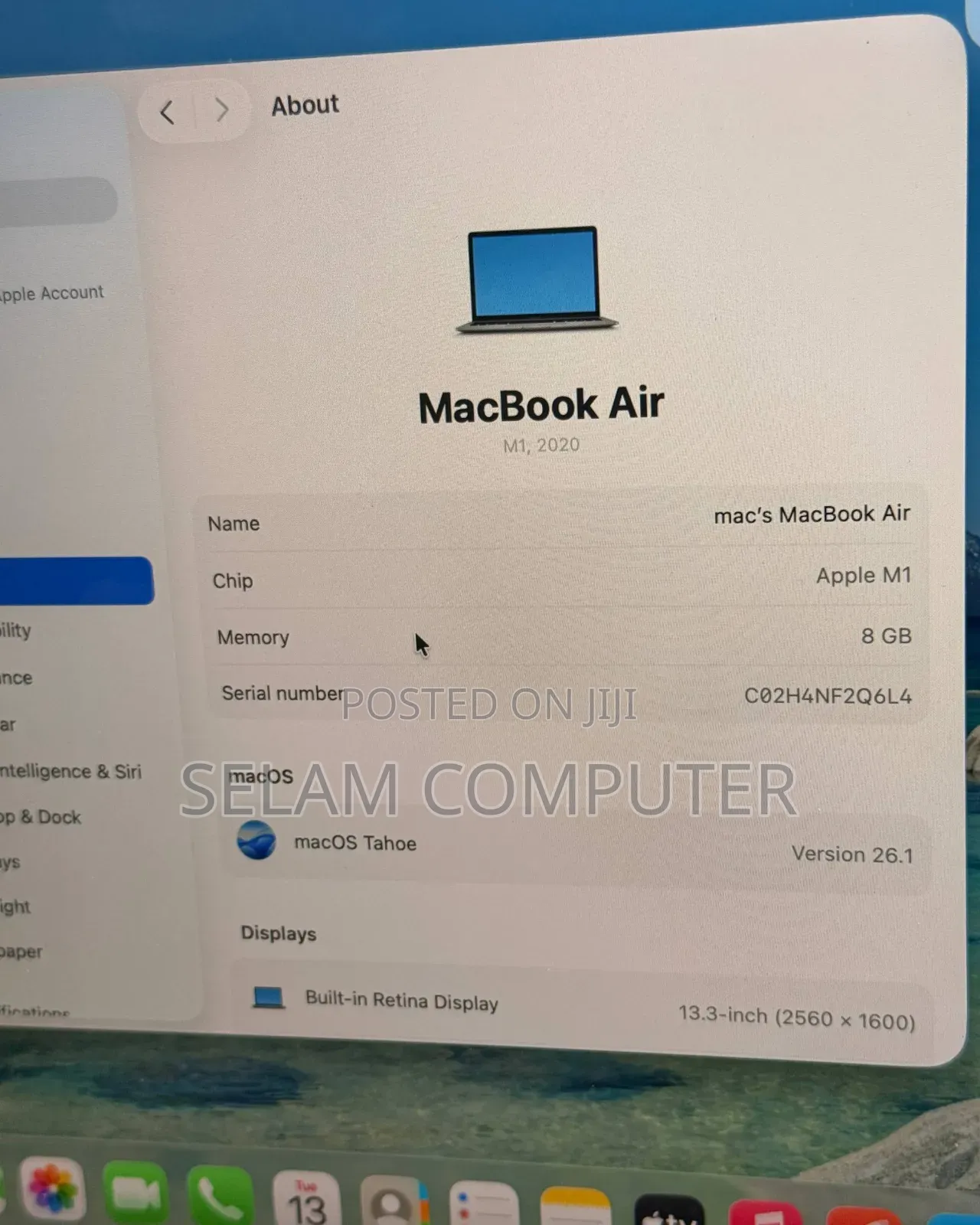 New Laptop Apple MacBook Pro 2020 M1 8GB Apple M1 SSD 256GB