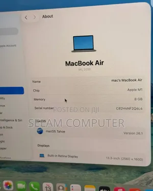 New Laptop Apple MacBook Pro 2020 M1 8GB Apple M1 SSD 256GB