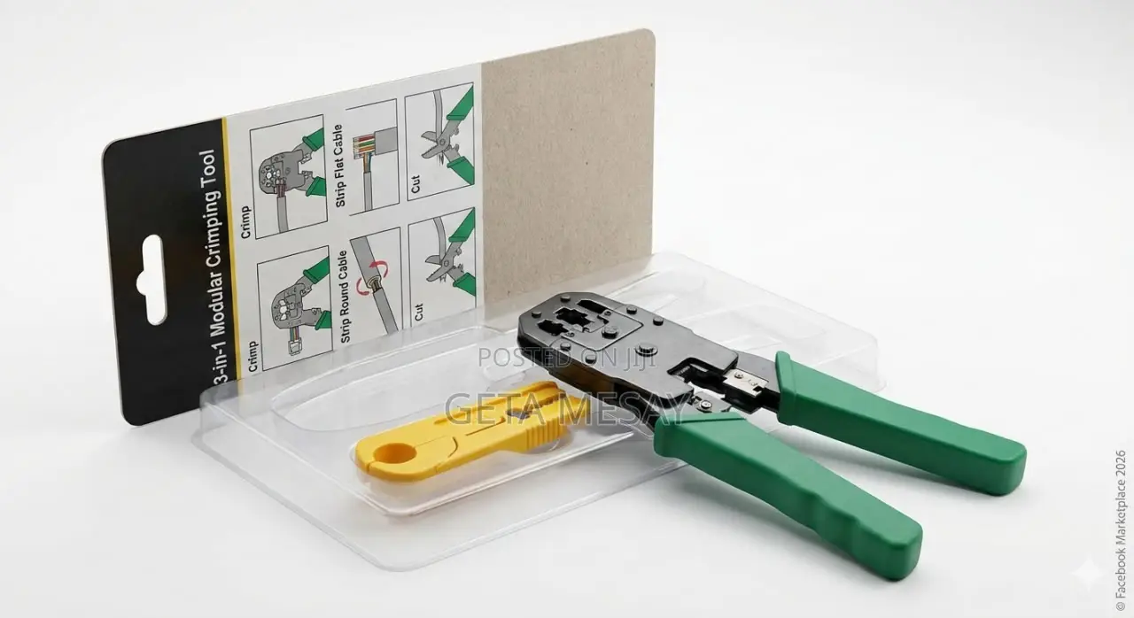Crimping Tool 3in1 Rj45 11 Network Cable Cutter, Stripper, Crimper Kit