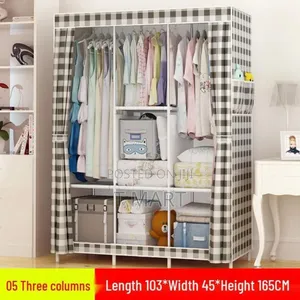 Premium Storage Wardrobe – Metal + Fabric