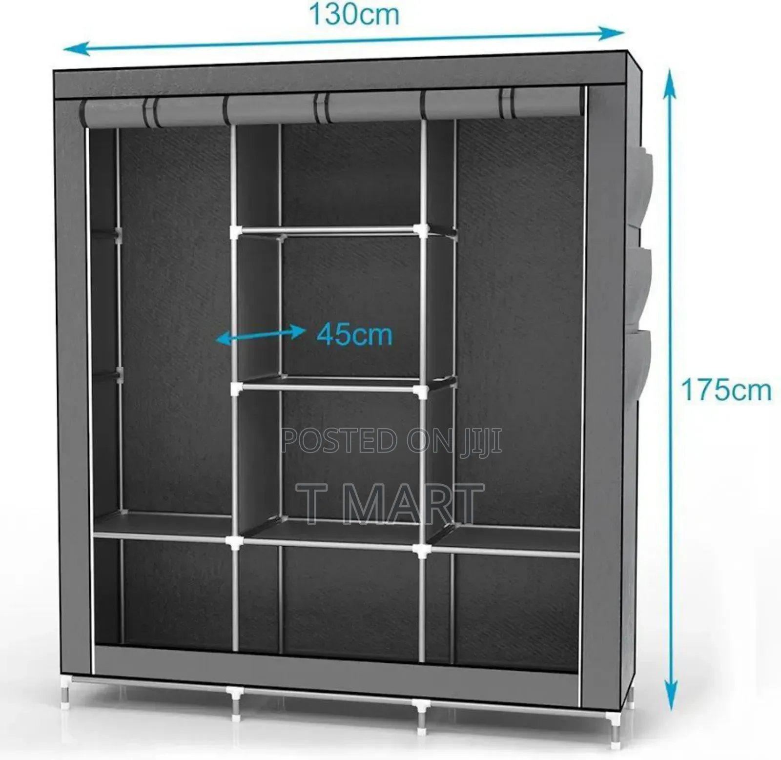 Premium Storage Wardrobe – Metal + Fabric