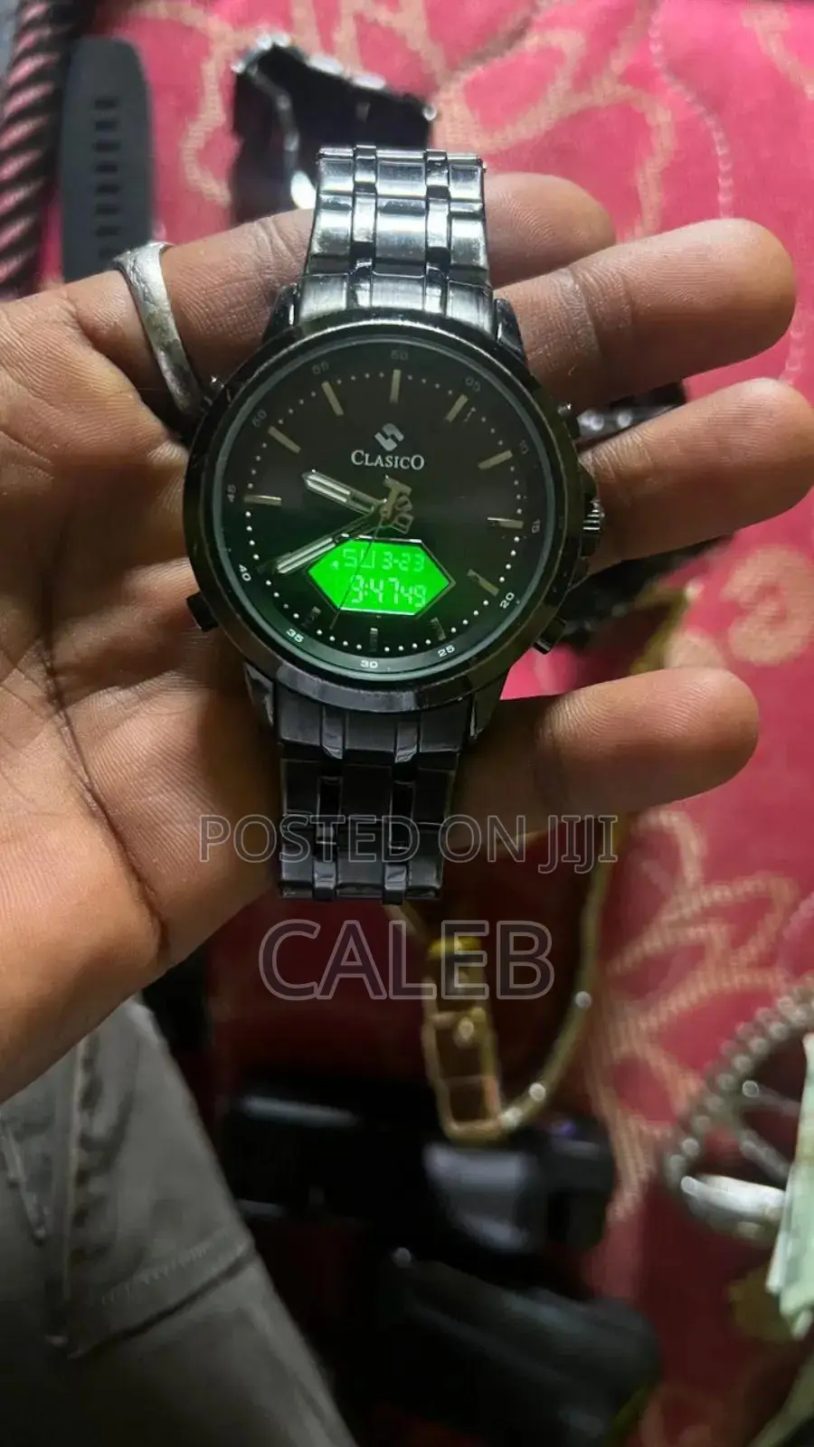 Clasico Analog-Digital Men’S Wristwatch (Black Metal Strap)