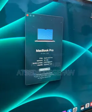 New Laptop Apple MacBook Pro M1 32GB Apple M1 Pro SSD 1T