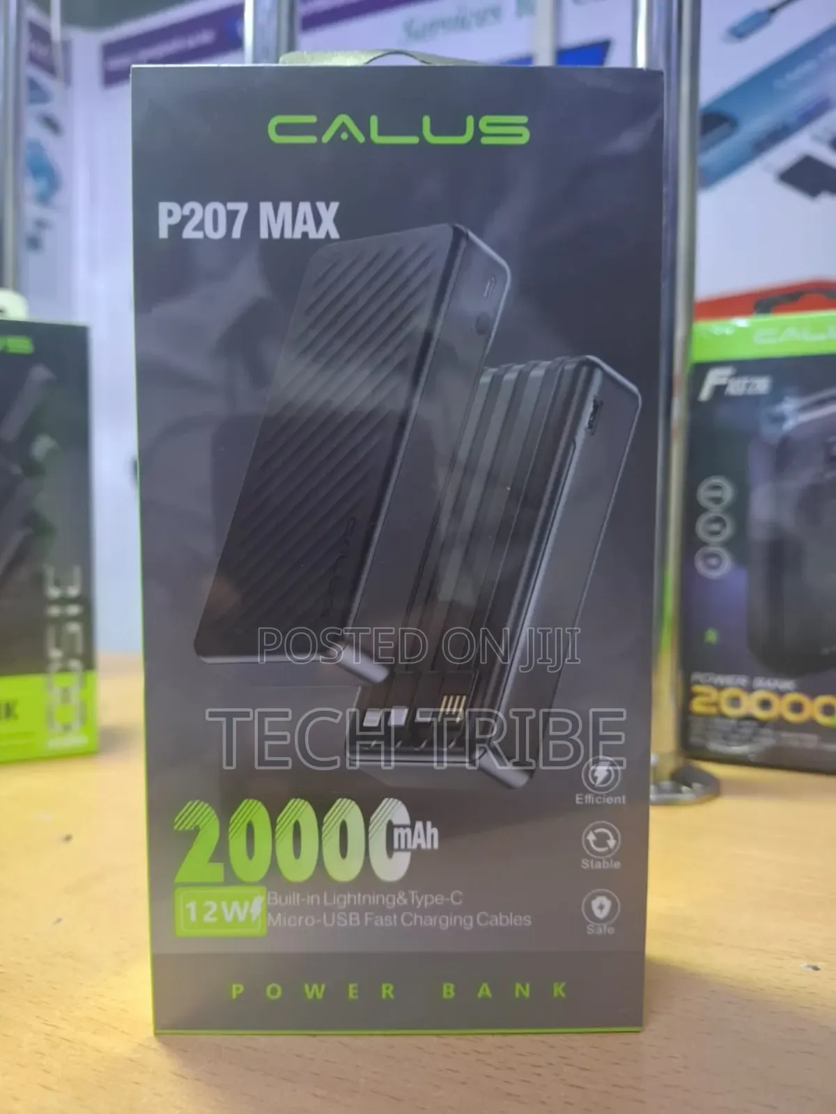 Calus P207 Max 20000mah Original Power Bank, Built-in Charging Cables