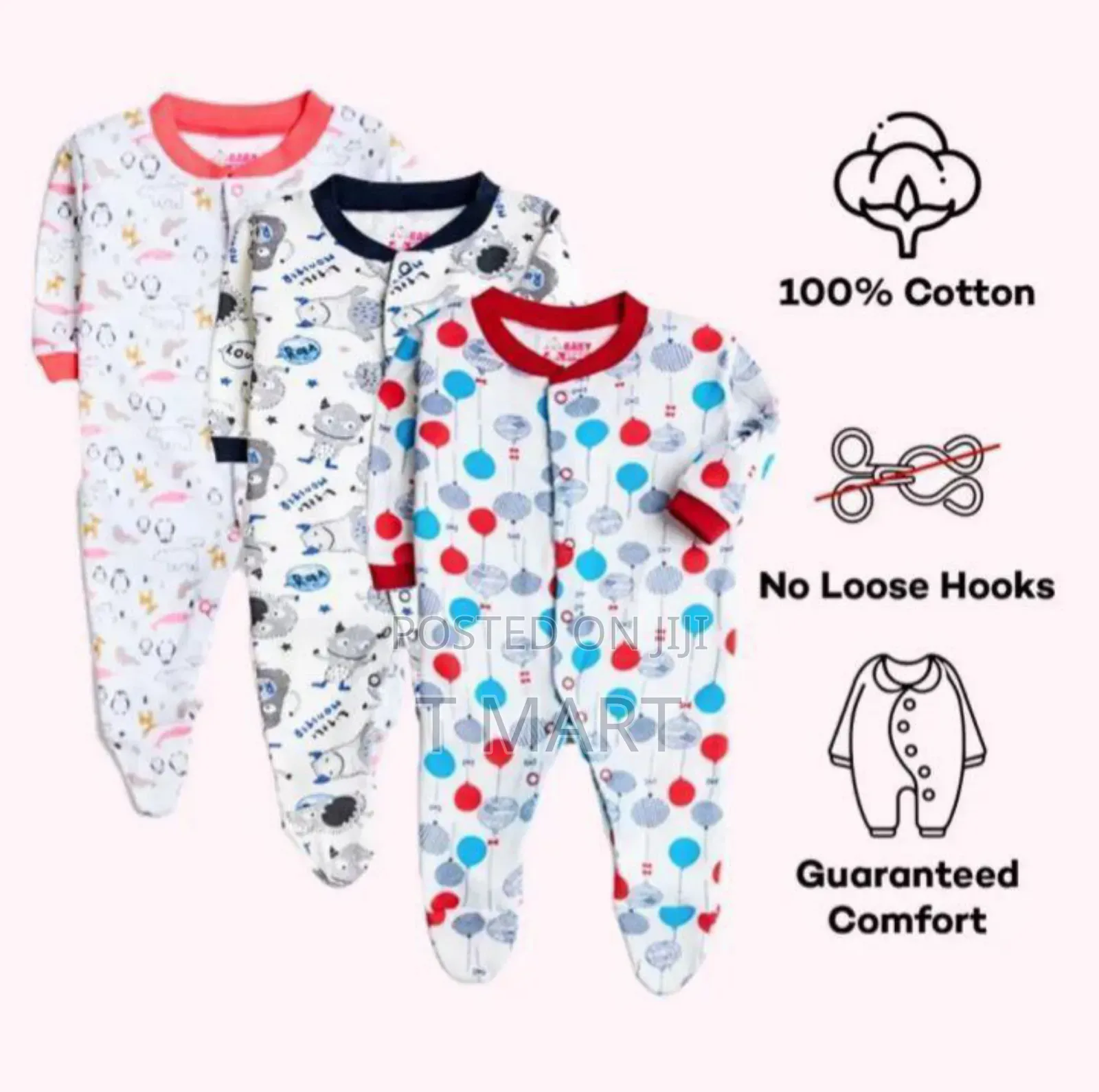 3-Piece Newborn Baby Foot Wrapped Jumpsuit