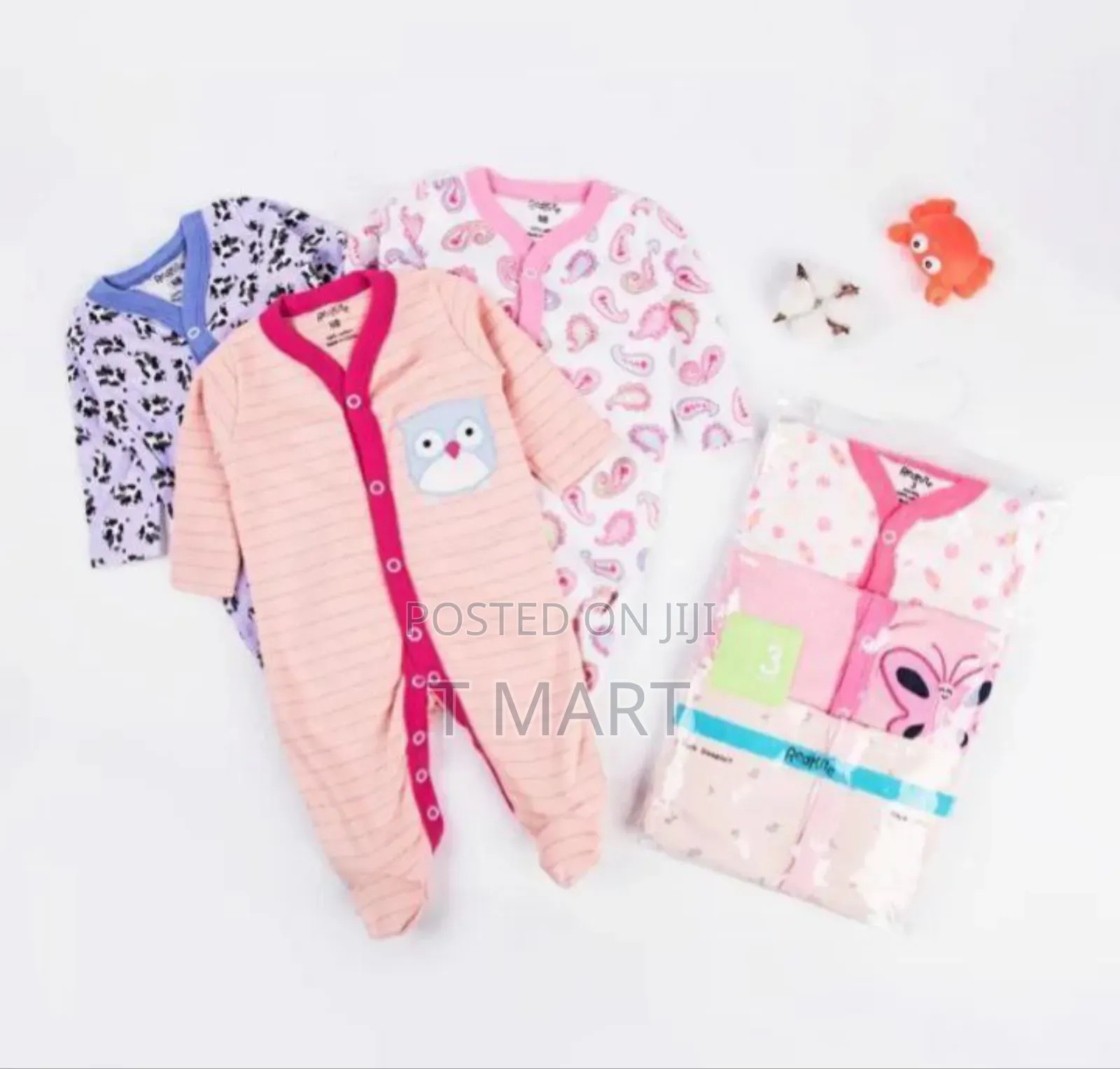 3-Piece Newborn Baby Foot Wrapped Jumpsuit