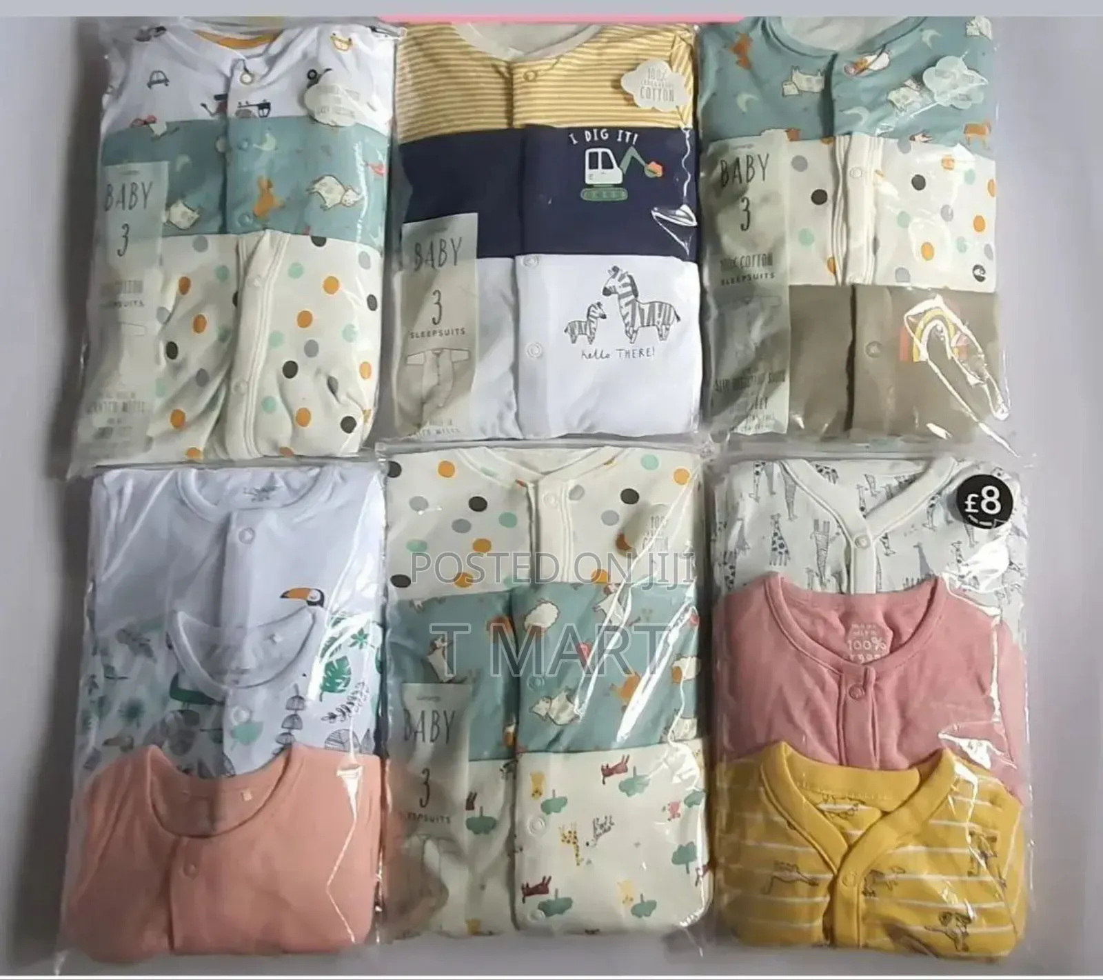 3-Piece Newborn Baby Foot Wrapped Jumpsuit