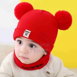 Toddler Knitted Hat Beanie Cap Scarf Set