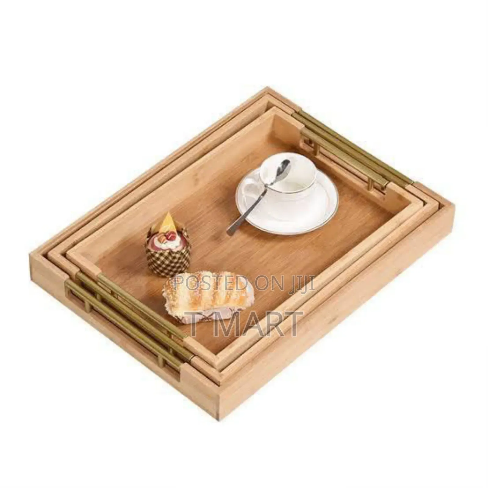 3 Pcs Bamboo Pallet Food Tray