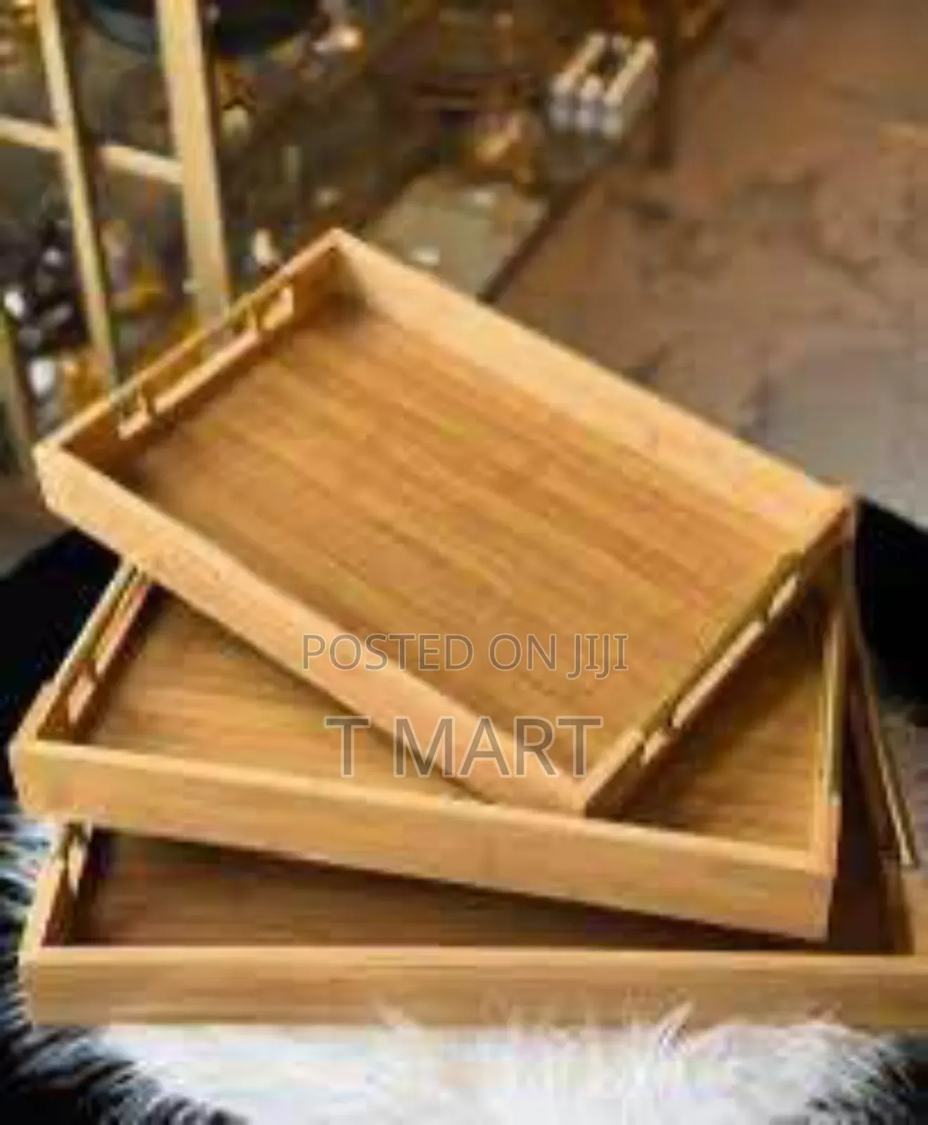 3 Pcs Bamboo Pallet Food Tray