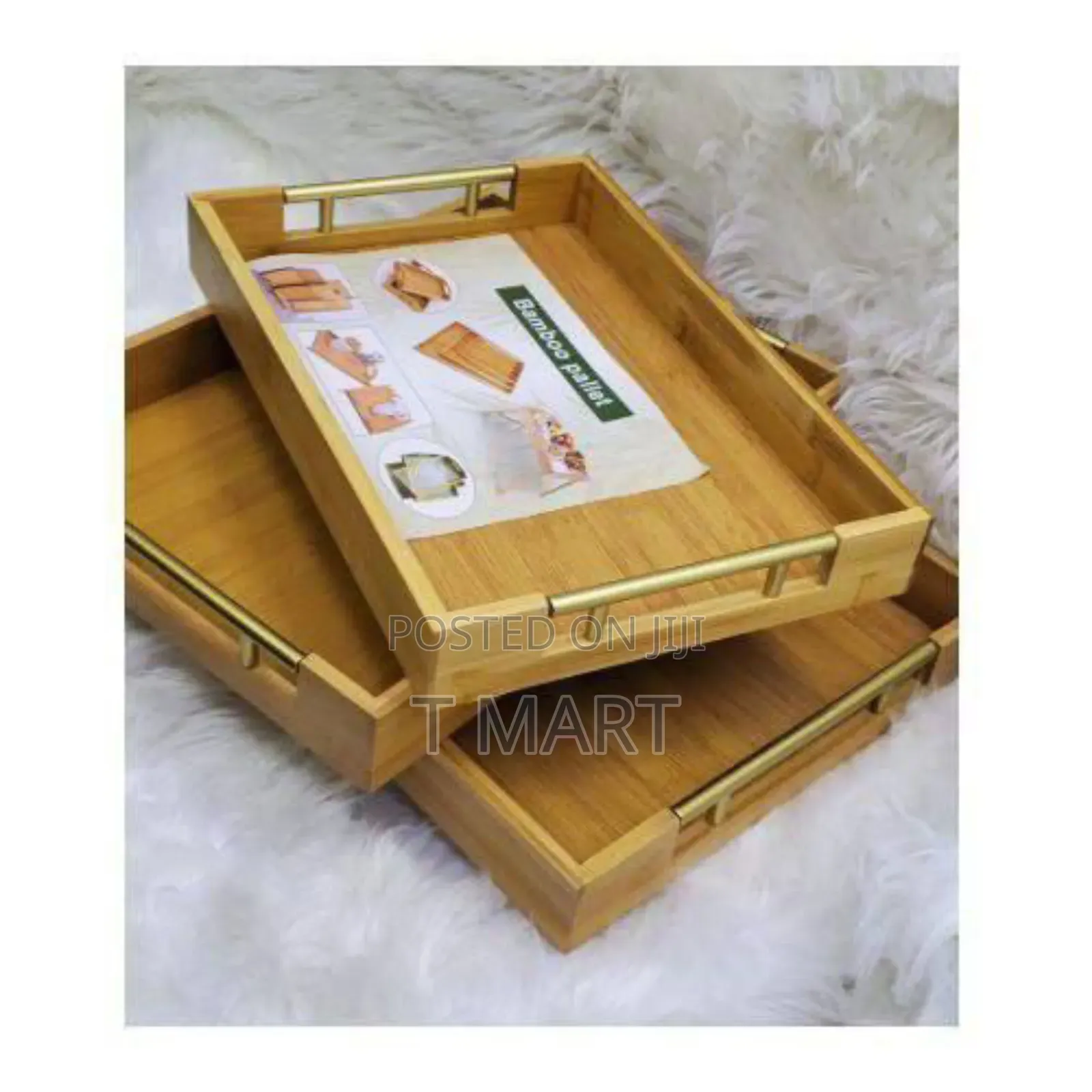 3 Pcs Bamboo Pallet Food Tray
