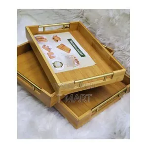 3 Pcs Bamboo Pallet Food Tray