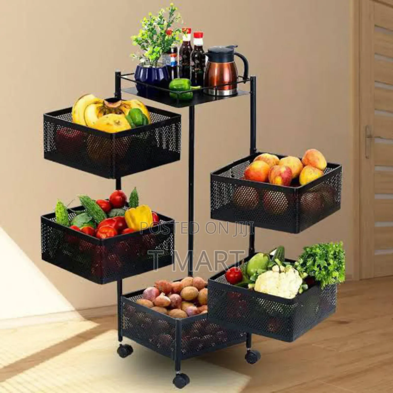 5 Layer Moveable Kitchen Storage Rack