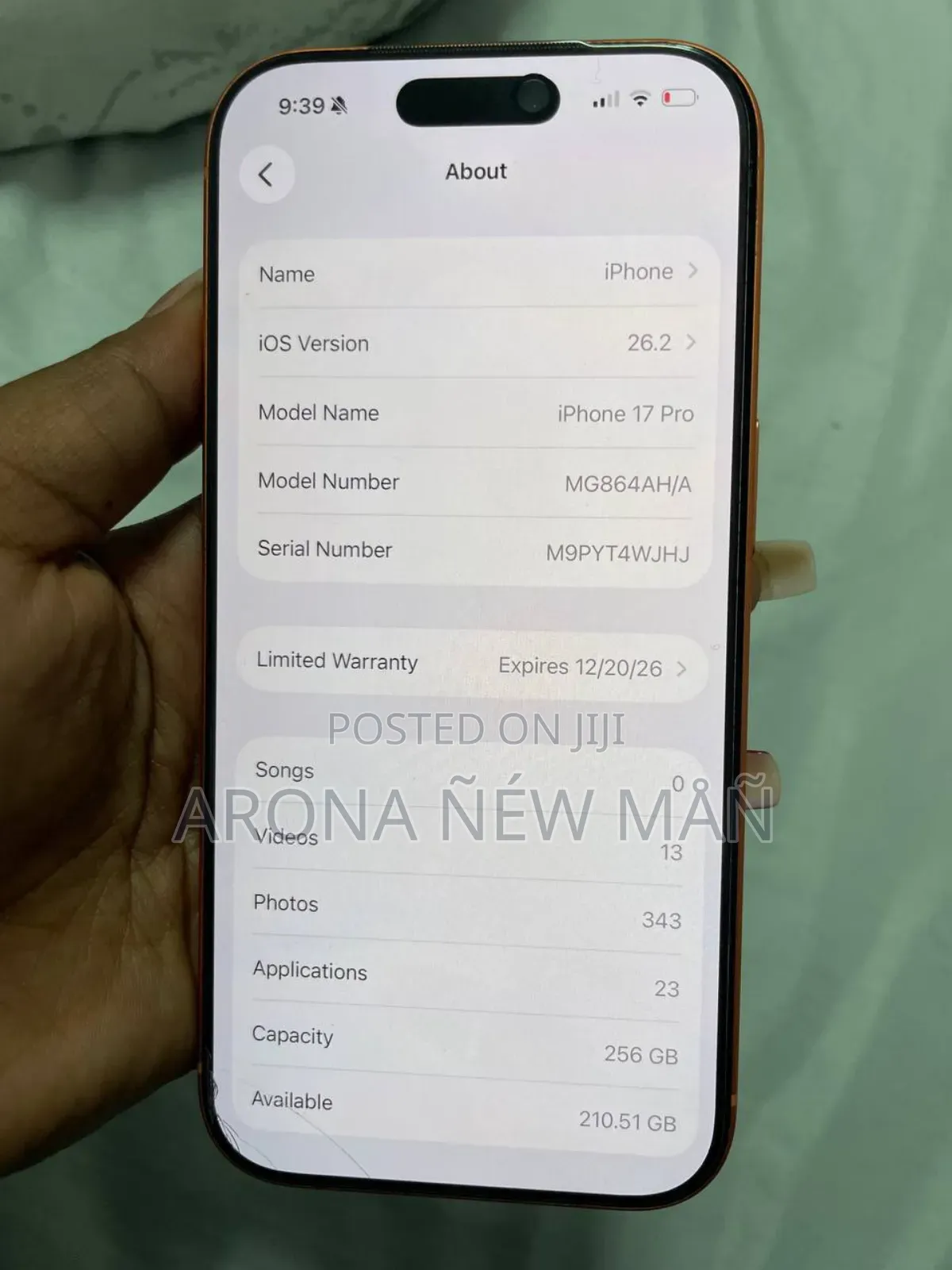 New Apple iPhone 17 Pro 256 GB Orange