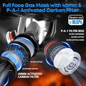 Full Face Gas Mask: 1pack Gas Masks Survival Nuclear And Chemical