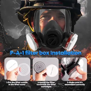 Full Face Gas Mask: 1pack Gas Masks Survival Nuclear And Chemical