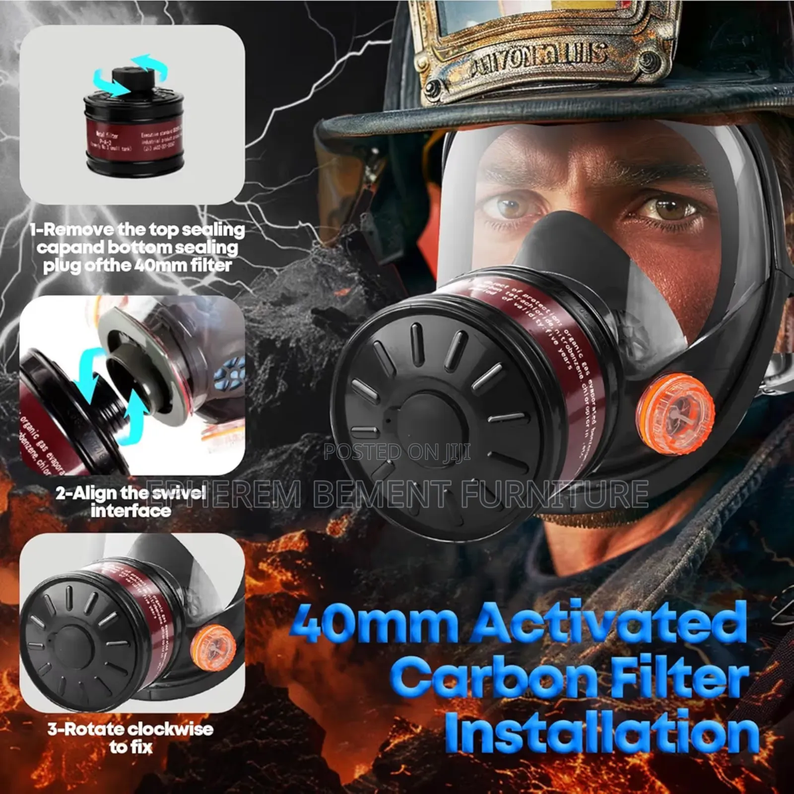 Full Face Gas Mask: 1pack Gas Masks Survival Nuclear And Chemical