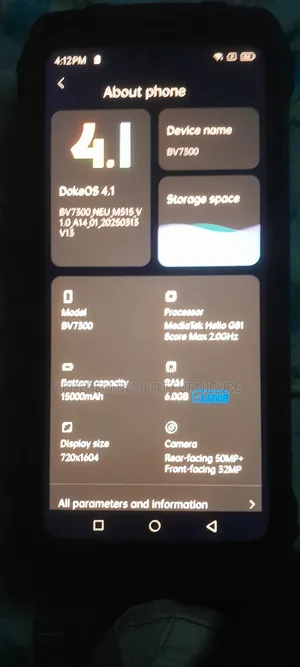 New Blackview BV7200 128 GB Black