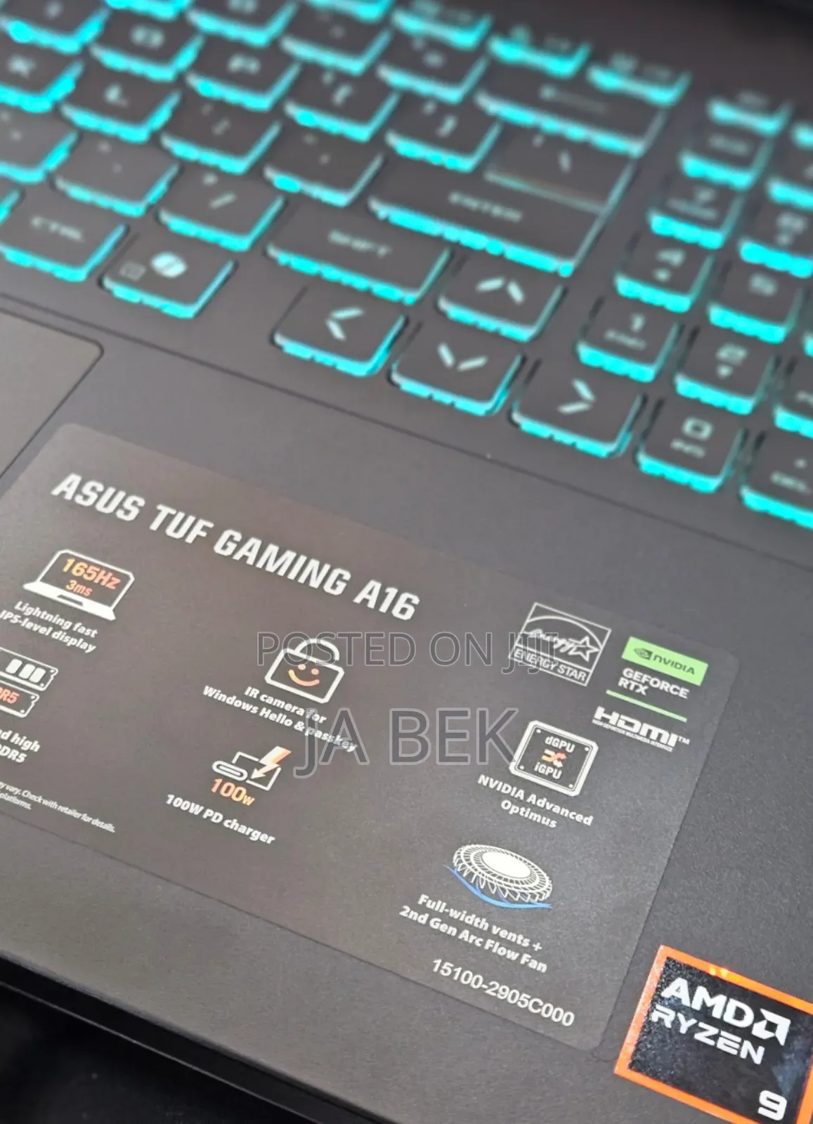 New Laptop Asus TUF Gaming A16 32GB AMD Ryzen 9 SSD 1T