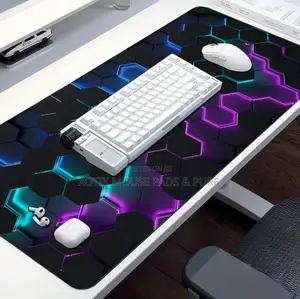 Hexagonal Honeycomb Themed Mouse Pad for Gamers and Office - Desk Mat
