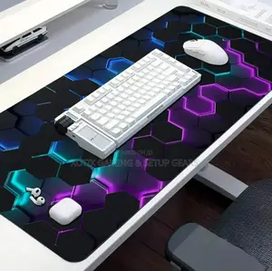 Hexagonal Honeycomb Themed Mouse Pad for Gamers and Office - Desk Mat