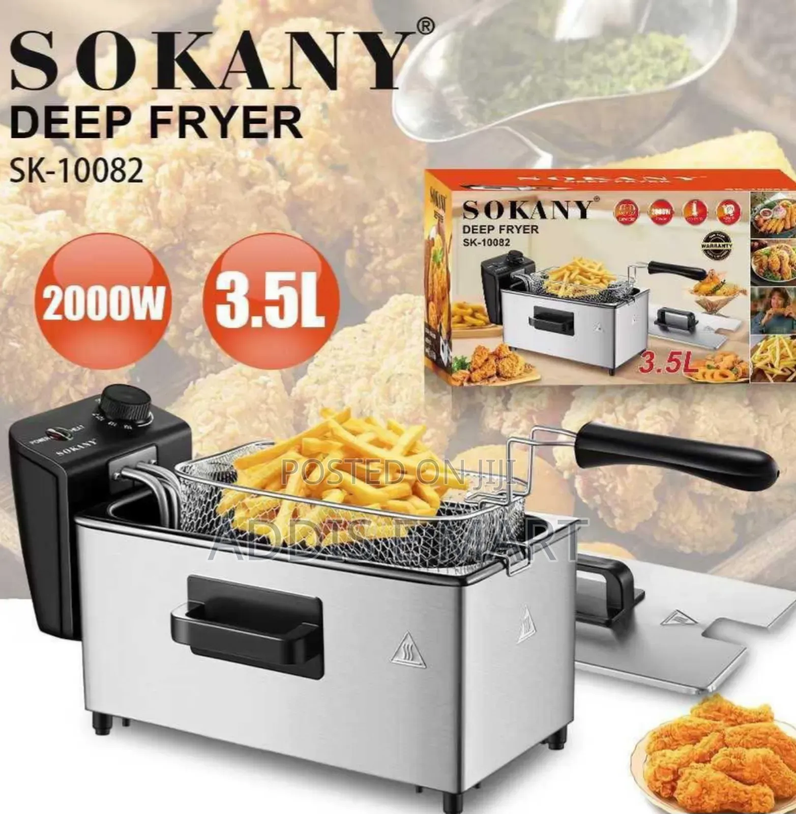 Sokany Adjustable Deep Fryer