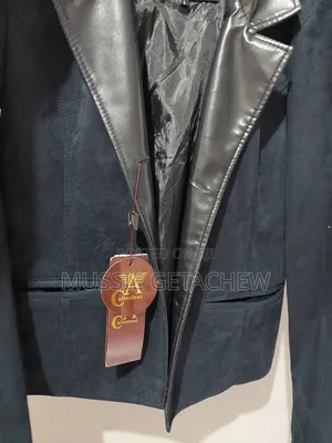 Dark Blue Black Suede Leather Jacket Women