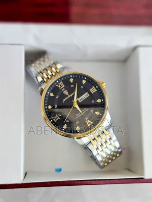 Poedagar Men's Quartz Watch With a Two-Tone Stainless Steel Band