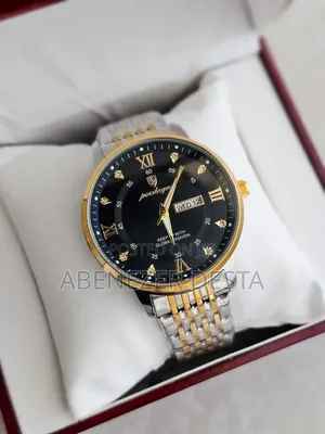Poedagar Men's Quartz Watch With a Two-Tone Stainless Steel Band