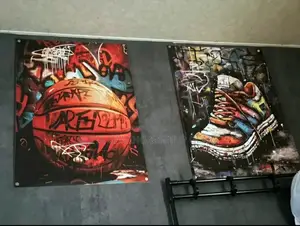 4 PCS Basketball Graffiti Wall Art Canvas - Wall Poster