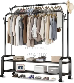 Cloth Dryer Stand With Double Shelf ለልብስ ማድረቂያነት የሚያገለግል መደርደሪያ #Rack