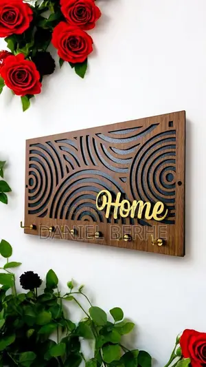 Wooden Wall-Mounted Key Coat Rack