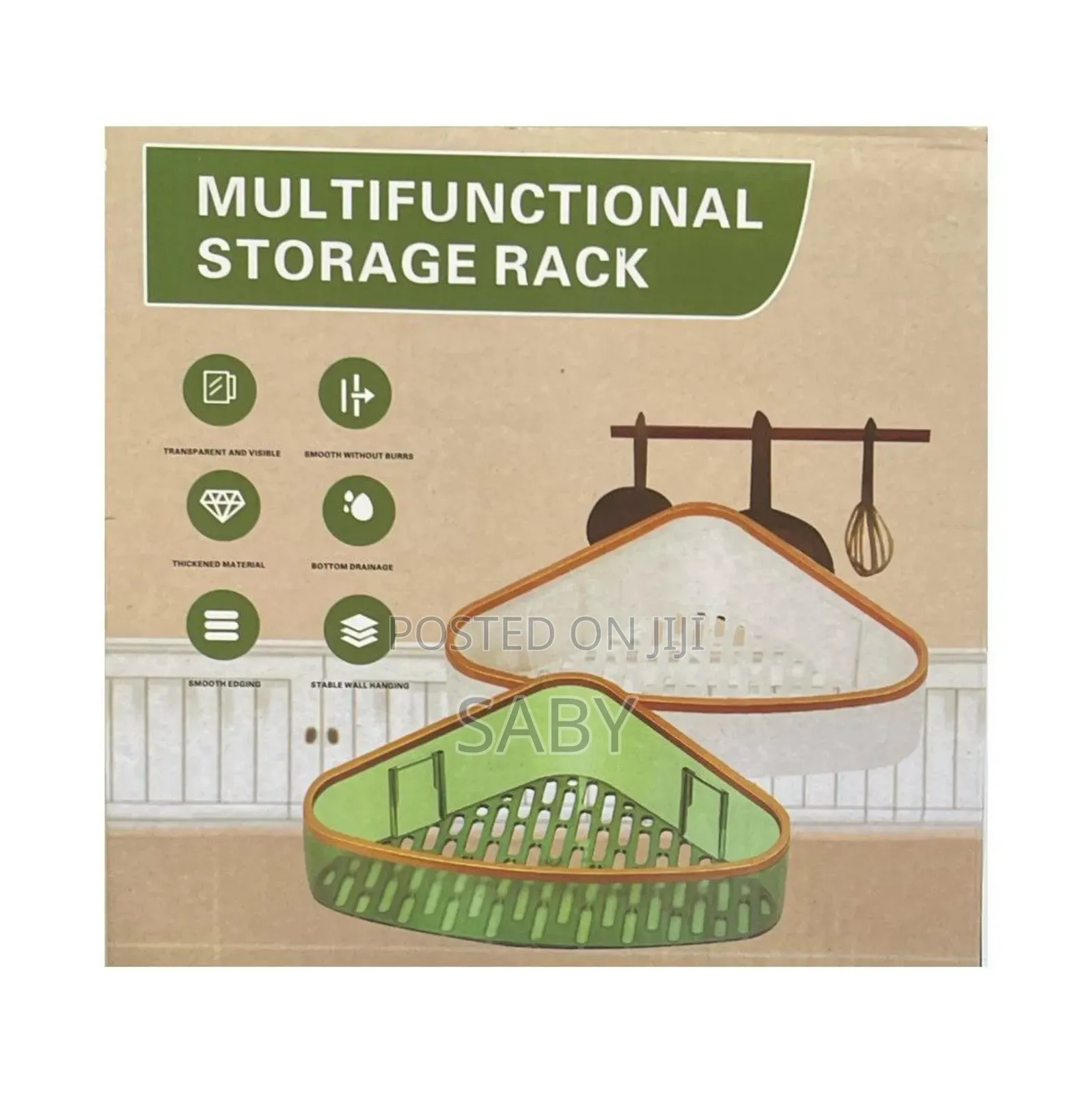 2pcs Adhesive Corner Storage Rack