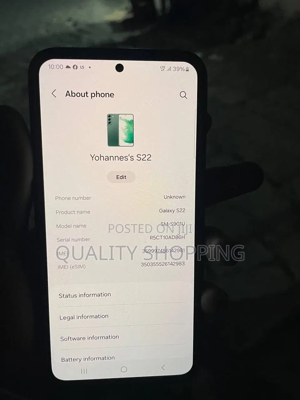 Samsung Galaxy S22 5G 256 GB Black