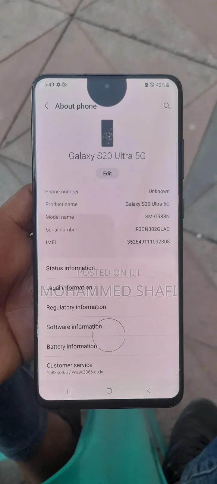 Samsung Galaxy S20 Ultra 5G 256 GB Black