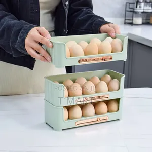 3 _tier Plastic Stackable Eggs Organizer