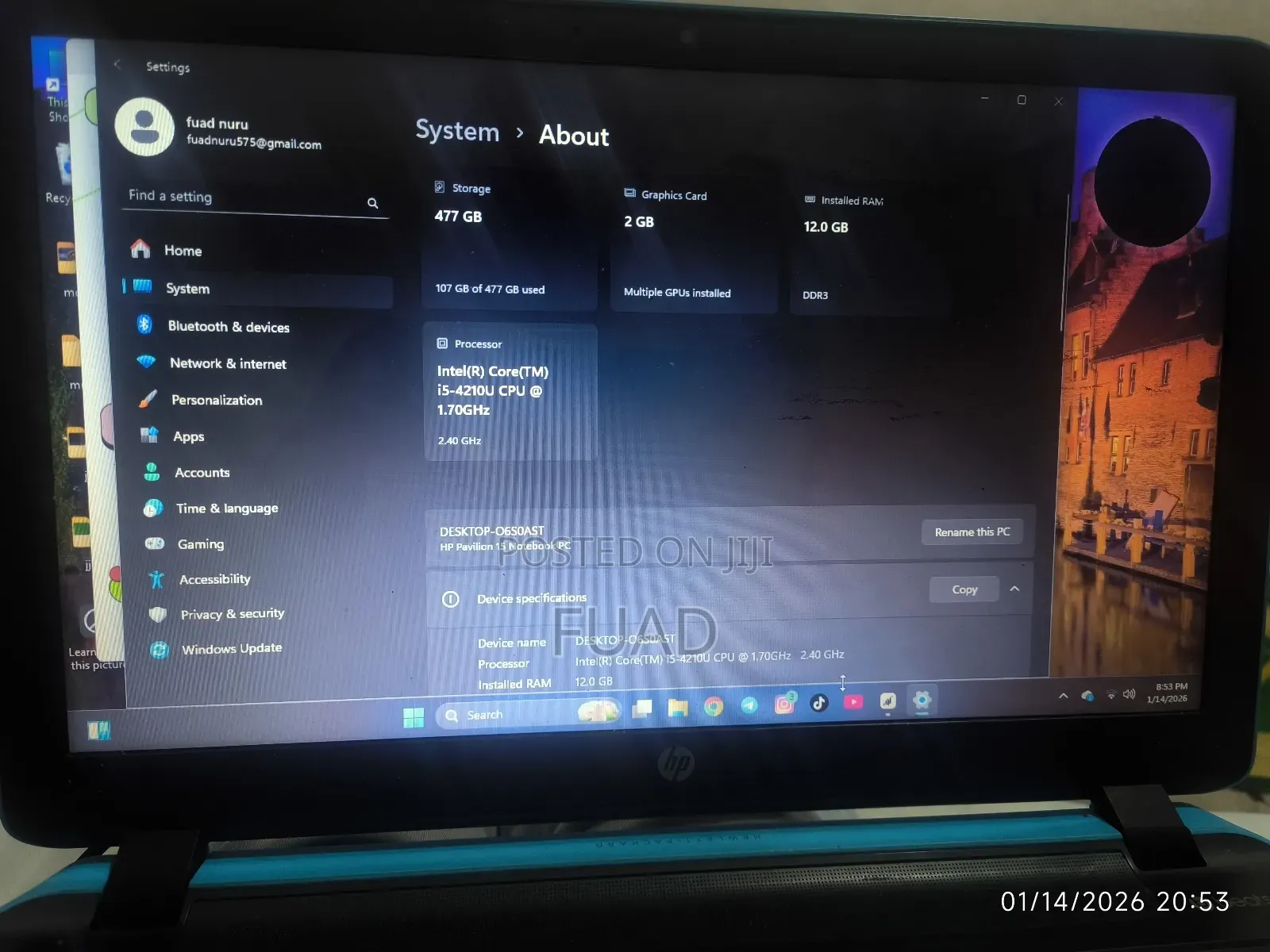 Laptop HP Pavilion 15 12GB Intel Core I5 SSD 500GB