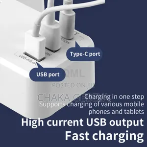 Solve Outlet Shortage - Multi Plug Socket With Fast Usb Charging