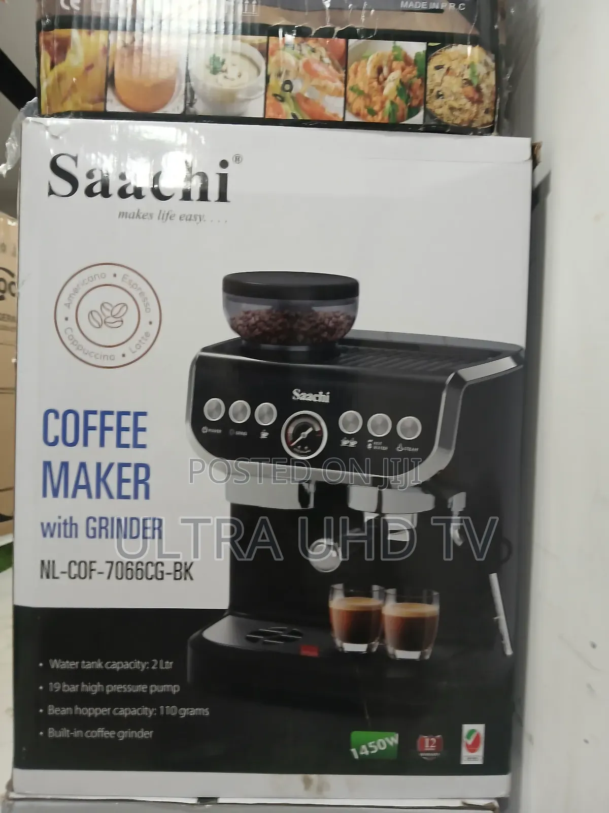Saachi 19-Bar Coffee Maker With Built-in Grinder, Model Nl-Cof-7066cg