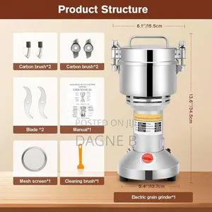 Electric Grain Mill and Coffee Grinder የቡና እና የቅመም መፍጫ