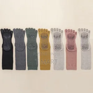 1pair Lengthened Sweat-Absorbing Non-Slip Yoga Five-Finger Socks