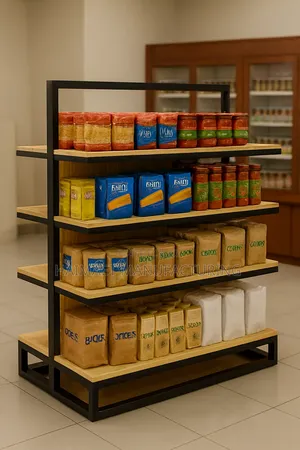 Storage and Display Shelf Works for Mini Markets