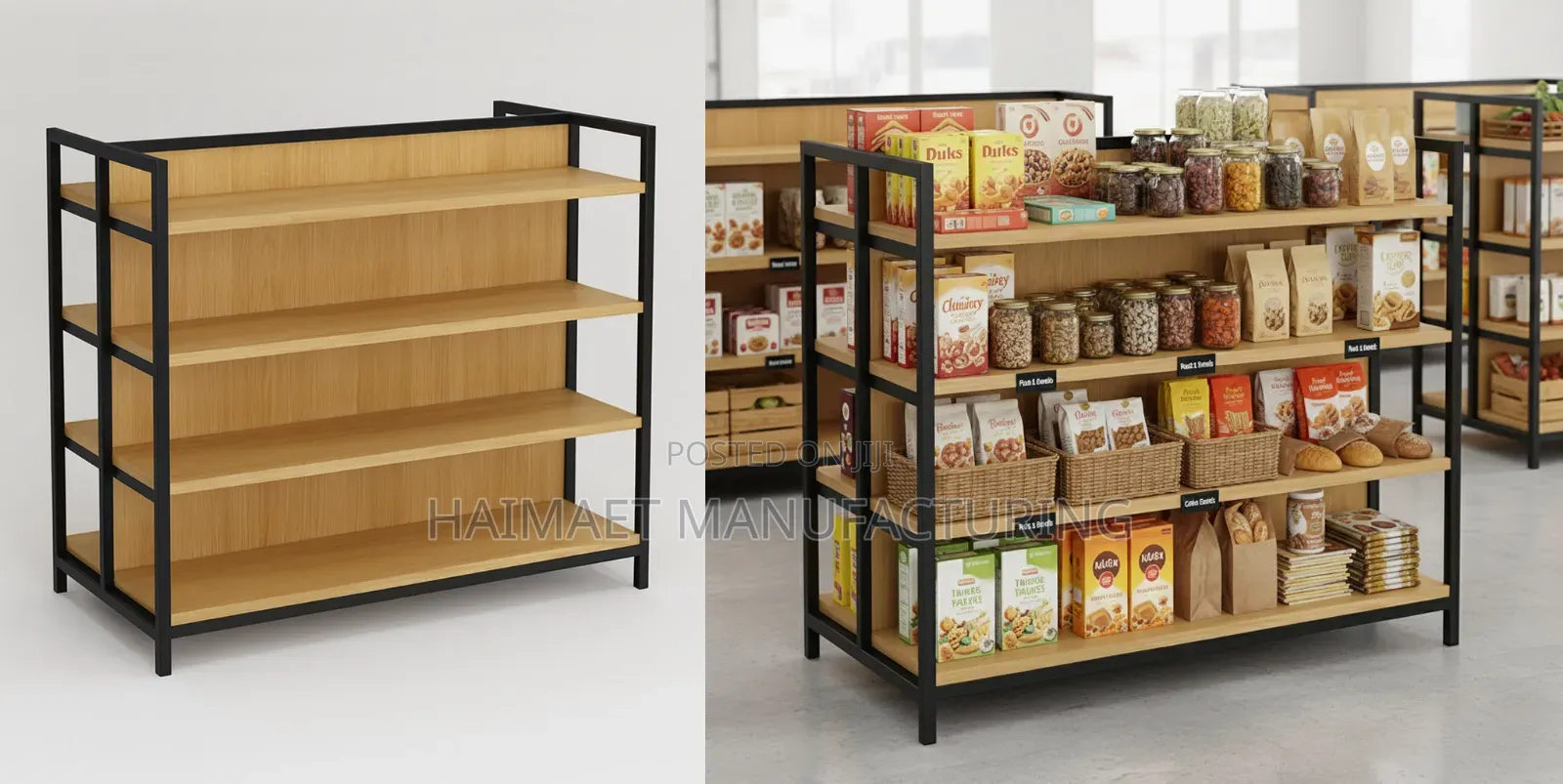 Storage and Display Shelf Works for Mini Markets
