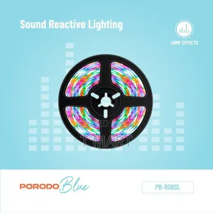 Porodo Blue Sound Reactive RGB Strip Light With Remote Control