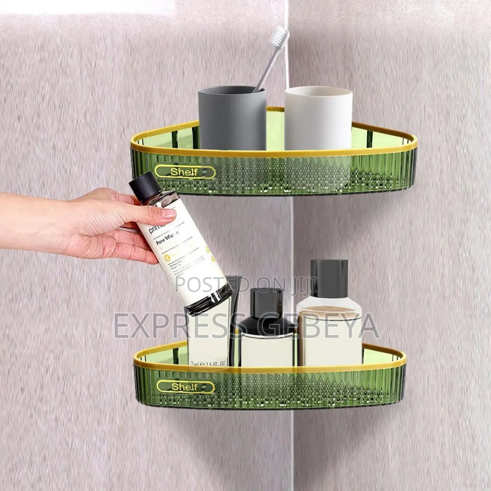 Slsingle Adhesive Corner Storage Rack