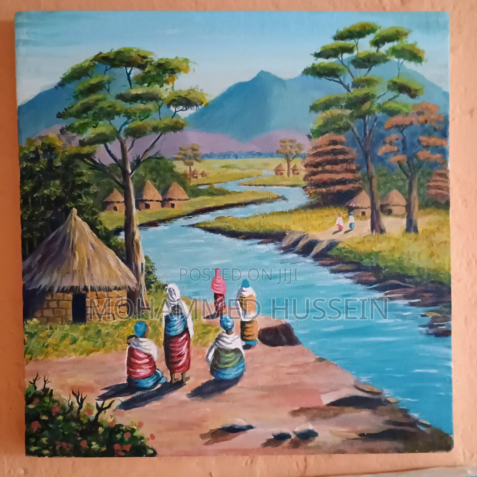 Ethiopian Landscape Acrylic Painting