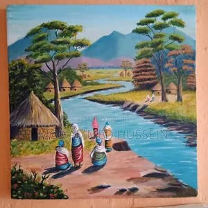 Ethiopian Landscape Acrylic Painting